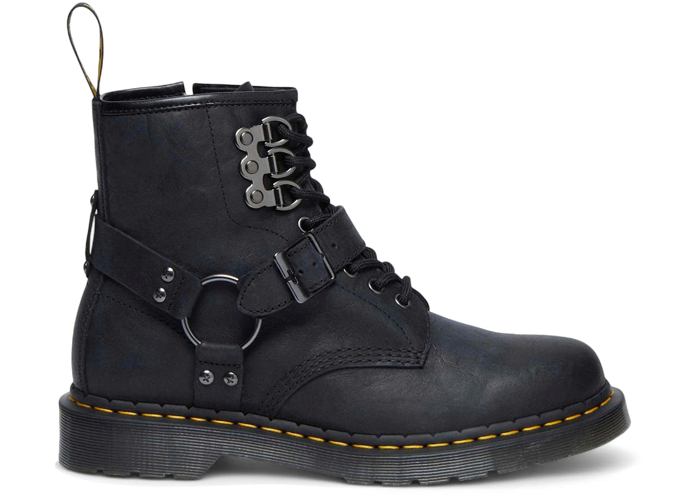 dr. martens 1460 hardware antique leather lace up boots black (women's)