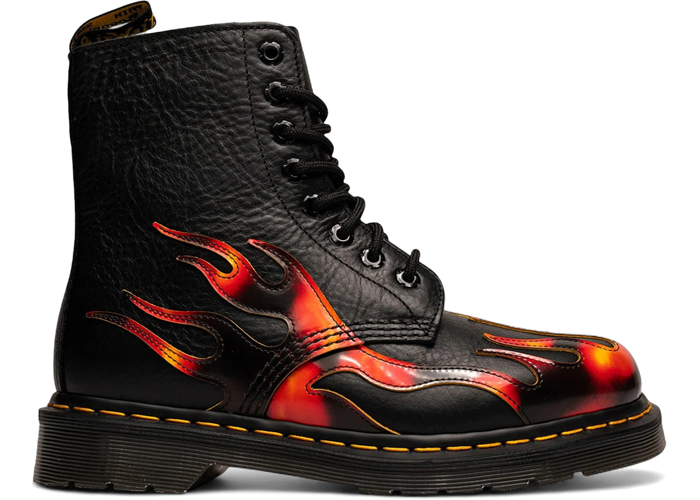 dr. martens 1460 pascal flame black vibrant red