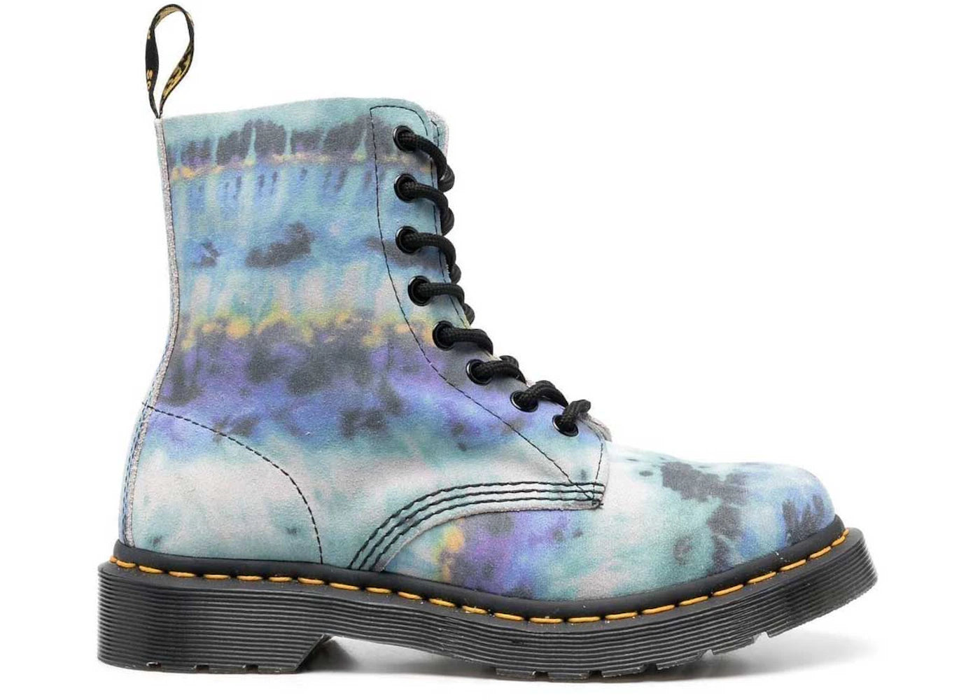 dr. martens 1460 pascal leather lace up boot blue summer tie dye (women's)
