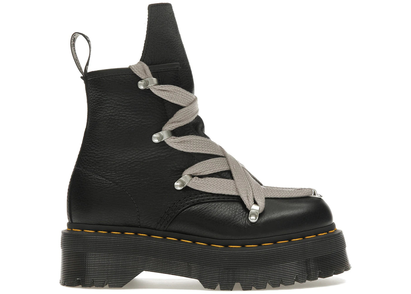 dr. martens 1460 quad leather sole pentagram jumbo lace boot rick owens black (women's)
