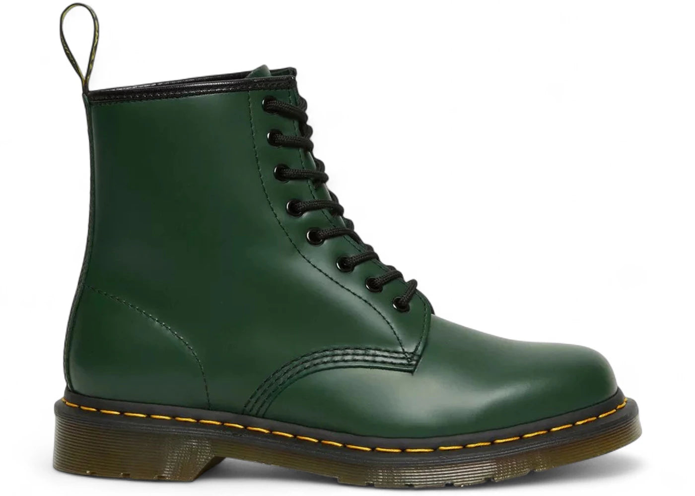 dr. martens 1460 smooth leather lace up boot green