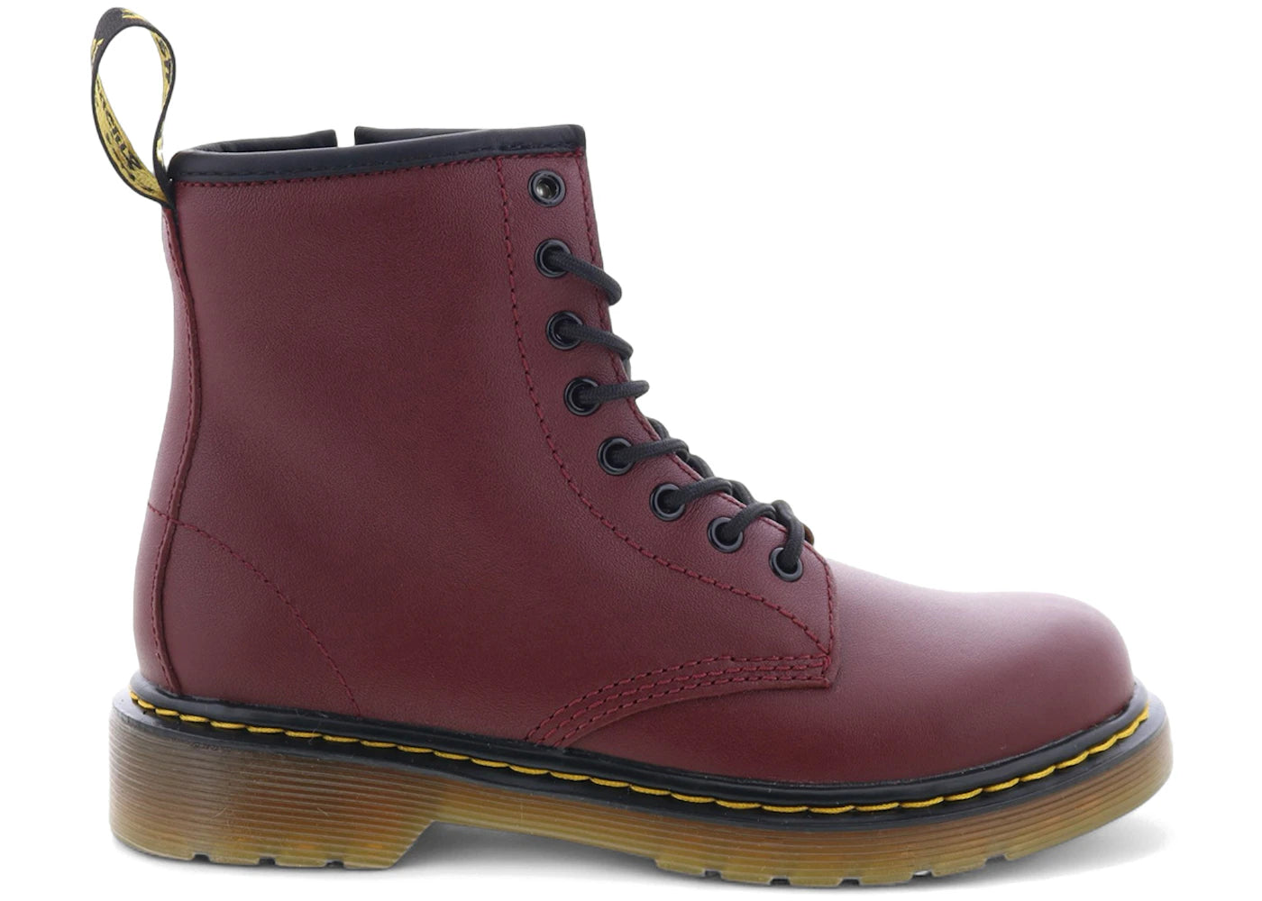 dr. martens 1460 softy leather lace up boots cherry red (gs)