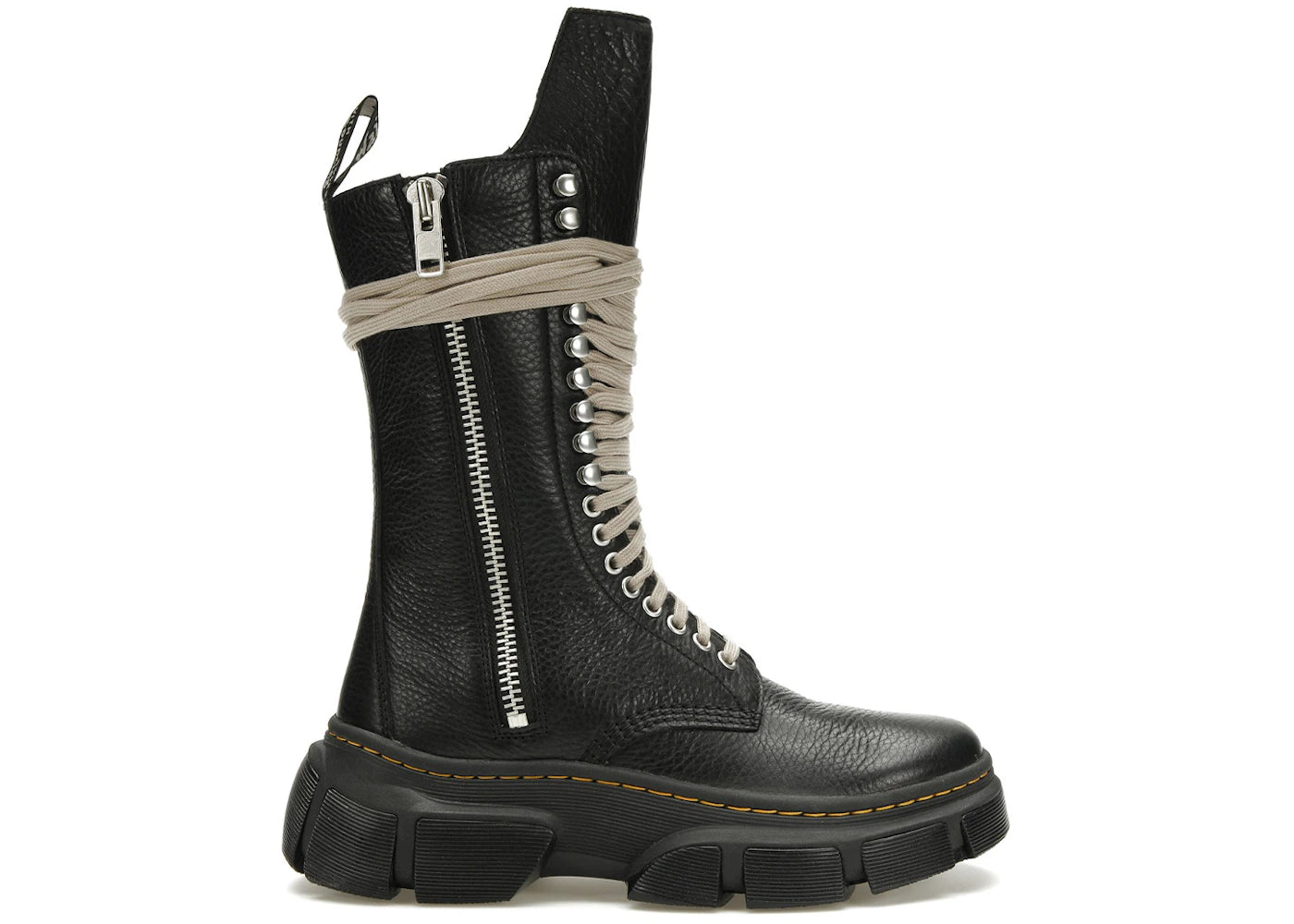 dr. martens 1918 dmxl calf length zip boot rick owens black