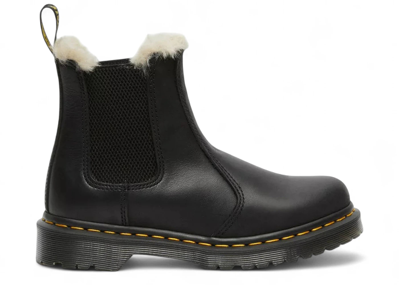 Dr. Martens 2976 Leonore Wyoming Faux Fur Lined Chelsea Boot Black (Women'S)