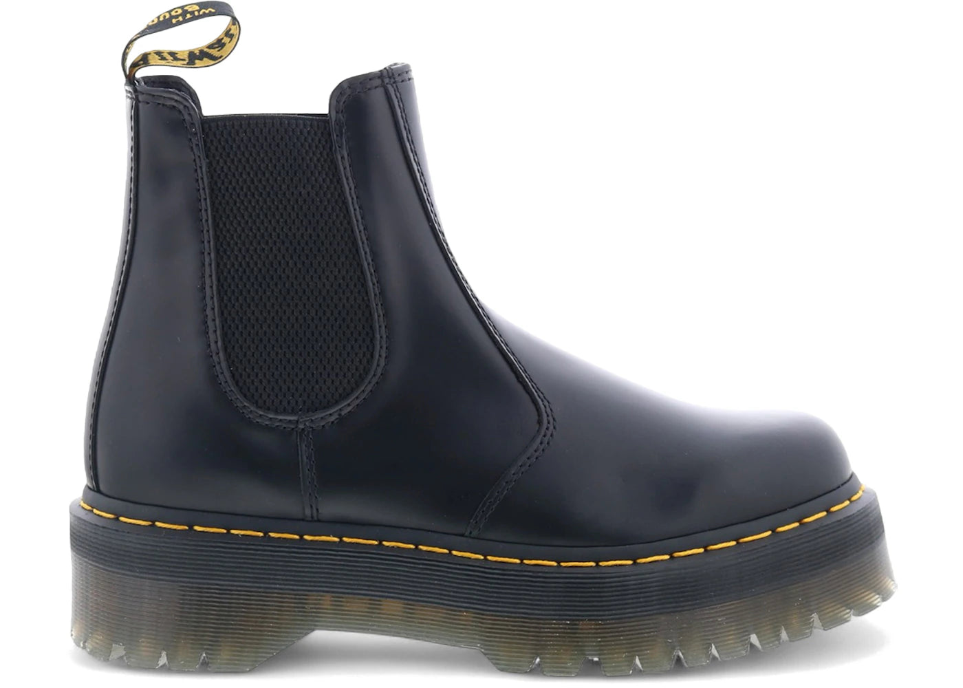 dr. martens 2976 polished smooth platform chelsea boot black