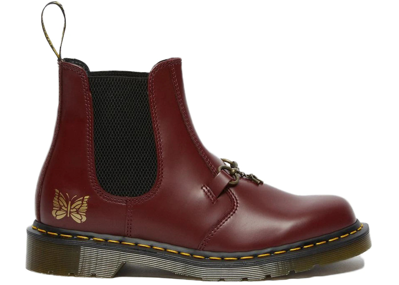 dr. martens 2976 snaffle chelsea boots needles cherry red