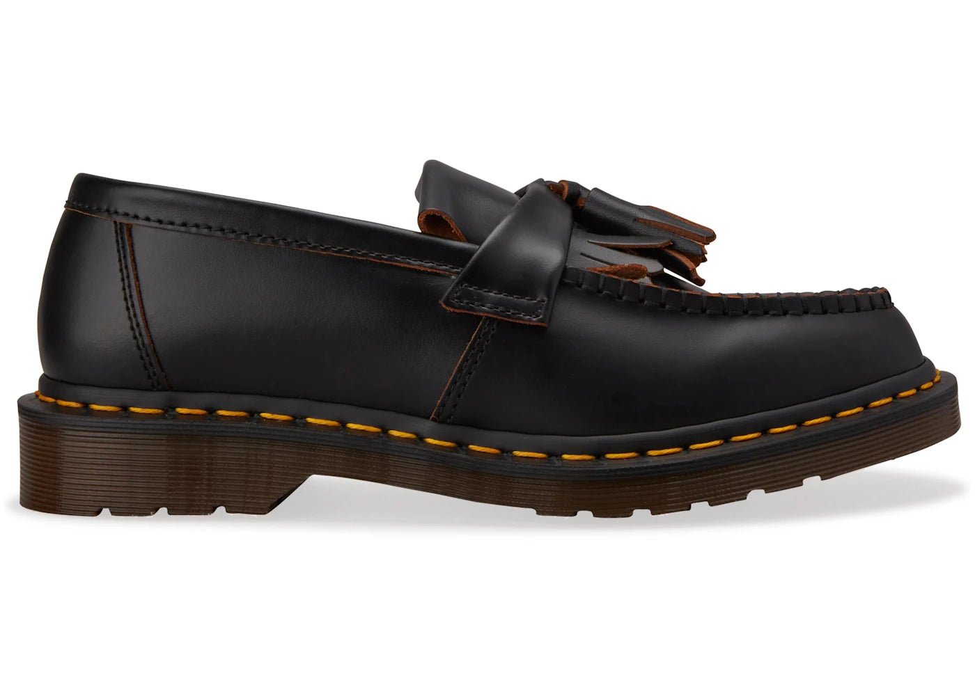 dr. martens adrian vintage tassel loafer black quilon