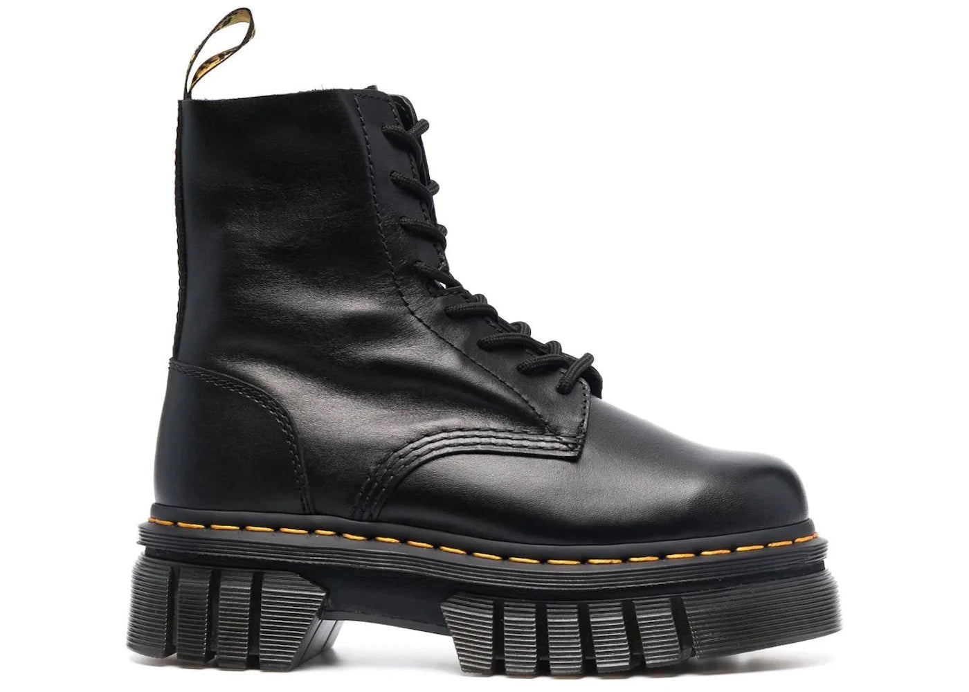 dr. martens audrick leather platform boot black nappa lux (women's)