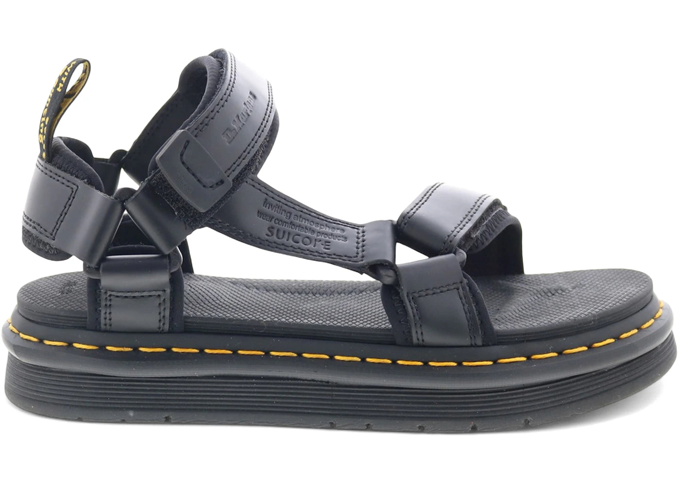 dr. martens depa leather strap sandals suicoke black (women's)