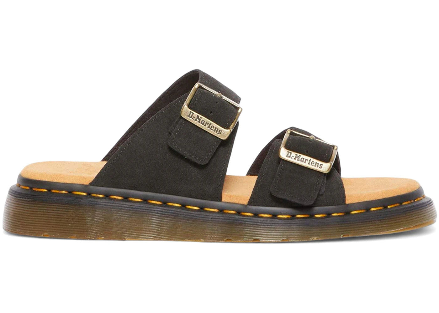 dr. martens josef suede slide sandals black e.h. suede