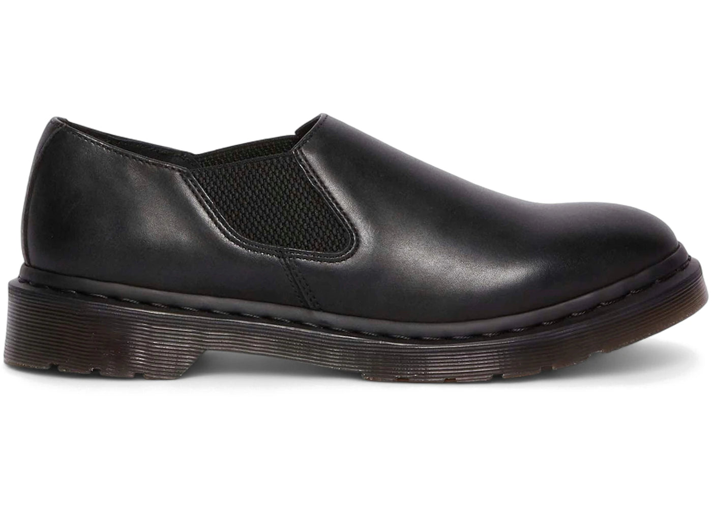 dr. martens louis analine leather slip-on shoes black