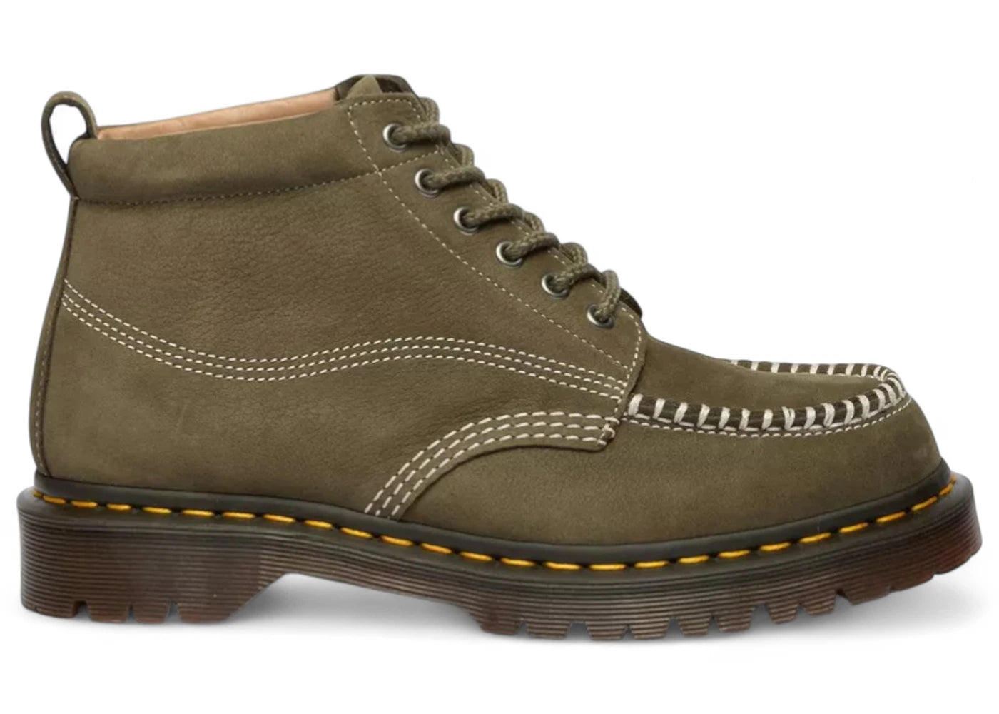 Dr. Martens Lowell Chukka Moc Toe Ankle Boot Olive Green Milled Nubuck