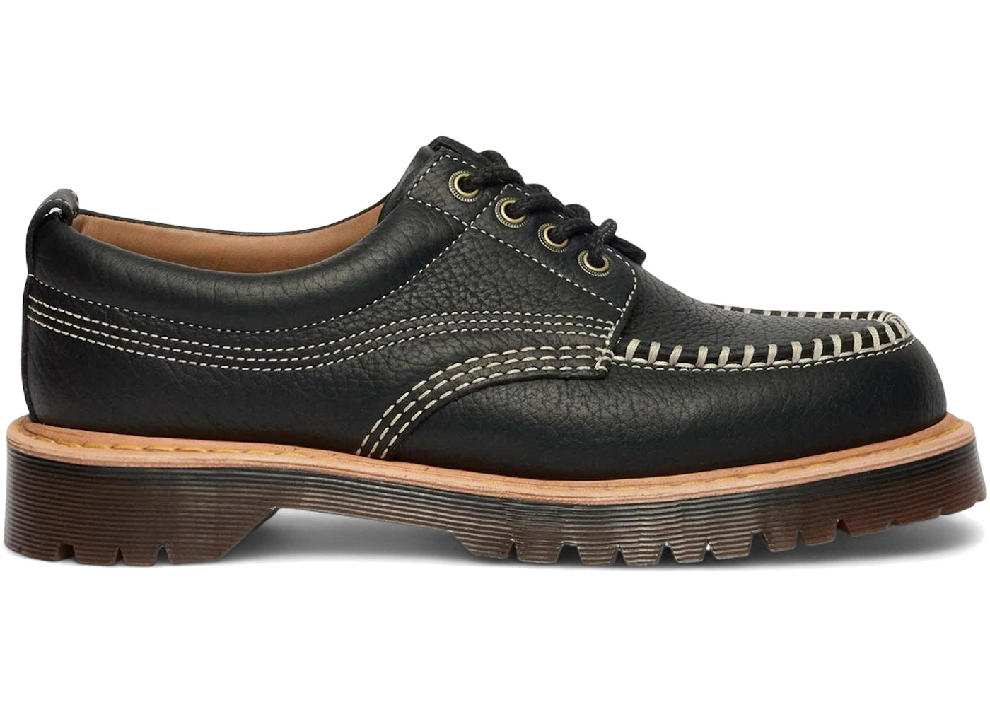 Dr. Martens Lowell Moc Toe Shoes Black Wild Grain