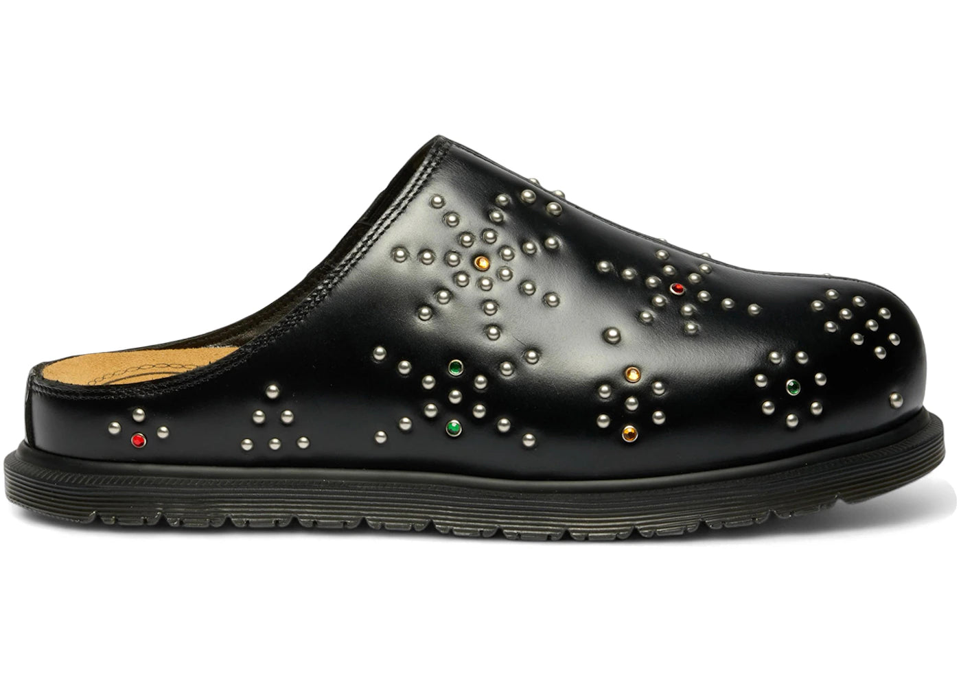 Dr. Martens San Leather Studded Mules Black Analine