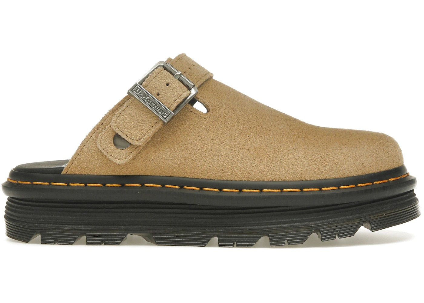 dr. martens zebzag suede slingback platform mule savannah tan