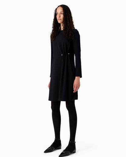 Emporio Armani Draped envers satin tunic dress with piercing-style closure