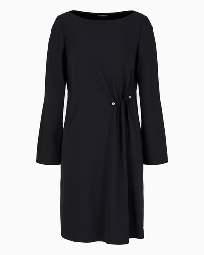 Emporio Armani Draped envers satin tunic dress with piercing-style closure