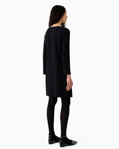 Emporio Armani Draped envers satin tunic dress with piercing-style closure