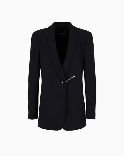 Emporio Armani Jacket with collar in acetate satin with a piercing closure