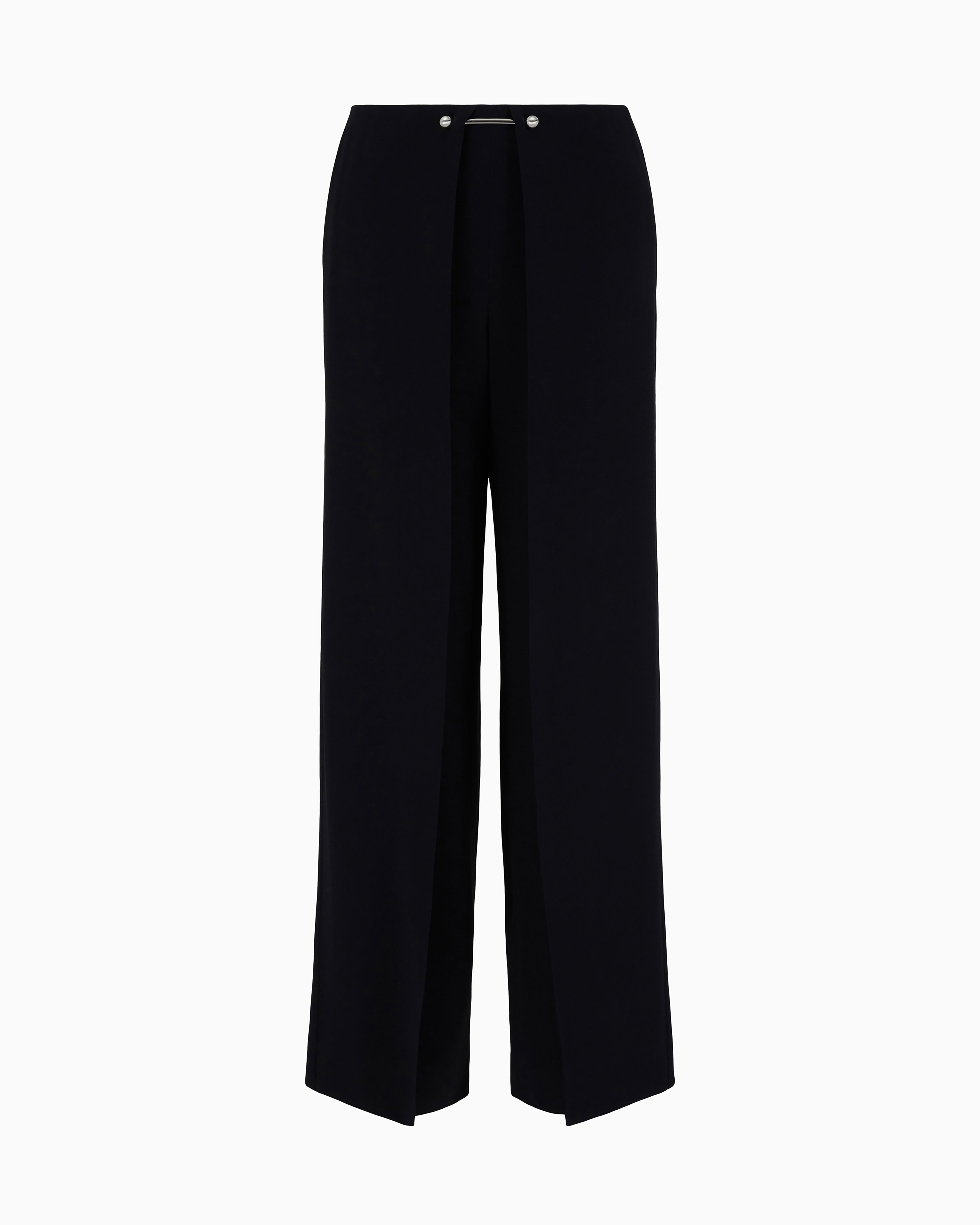 Emporio Armani Trousers with piercing closure in wide-leg satin
