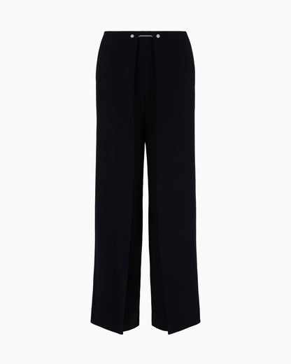 Emporio Armani Trousers with piercing closure in wide-leg satin