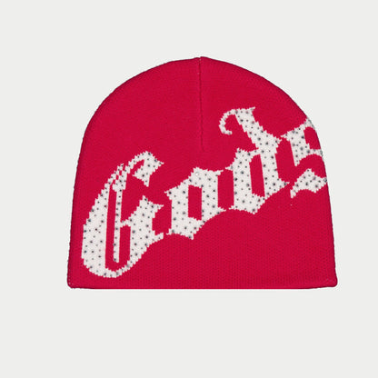 Godspeed Og Logo Studded Beanie (Red / White)