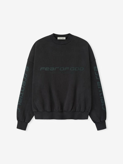 Essentials Los Angeles Heavy Fleece Cropped Sweatshirt Vintage Black