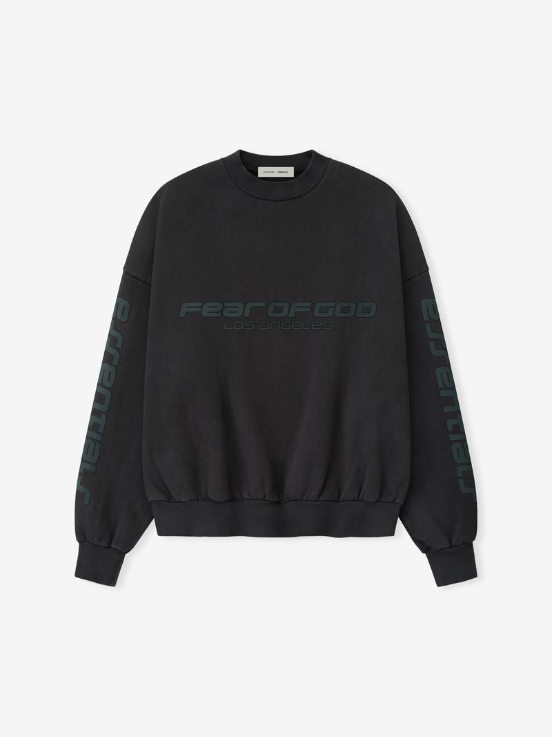 Essentials Los Angeles Heavy Fleece Cropped Sweatshirt Vintage Black