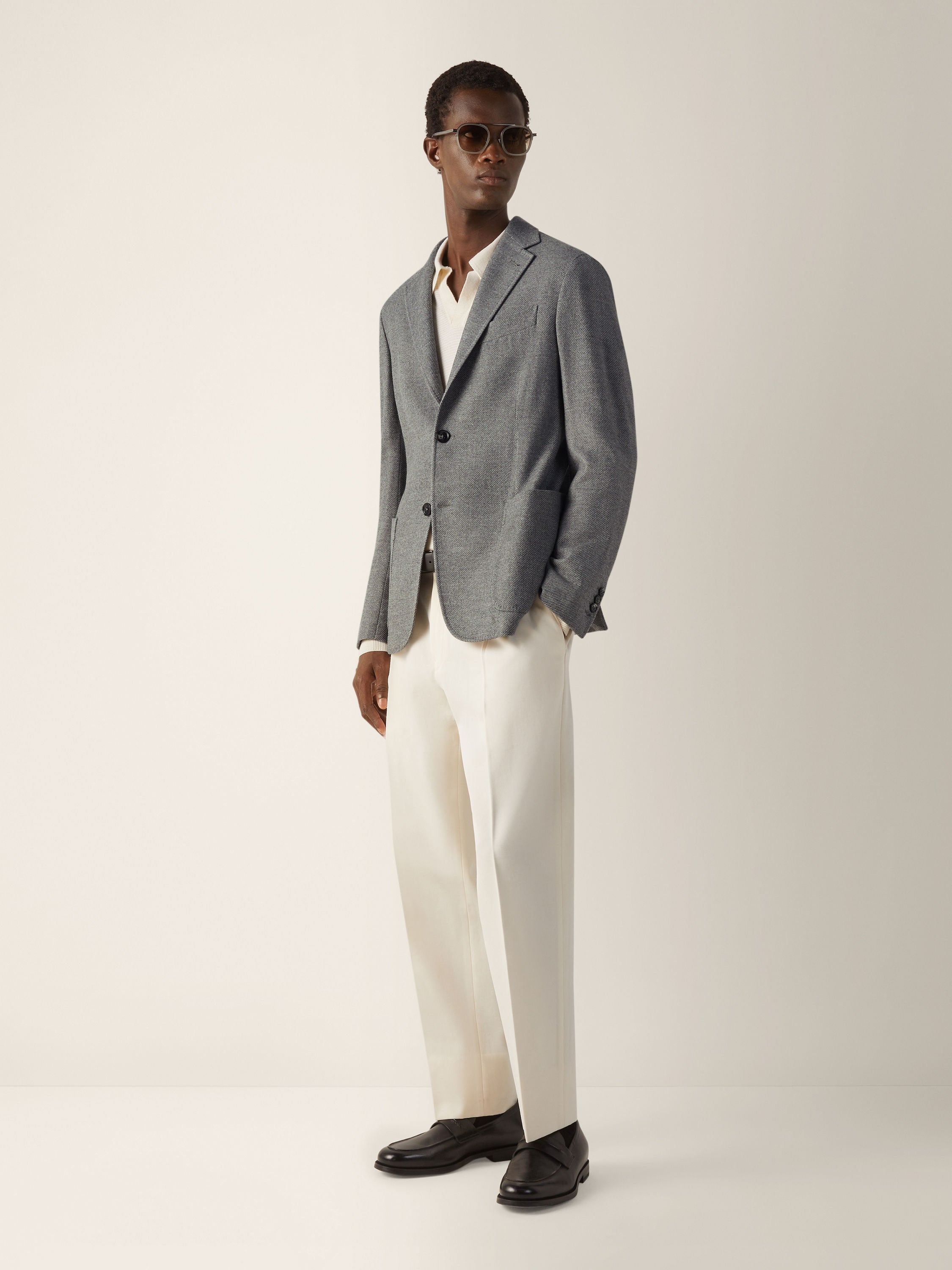 Zegna Grey Mlange Trofeo Cashmere Jacket