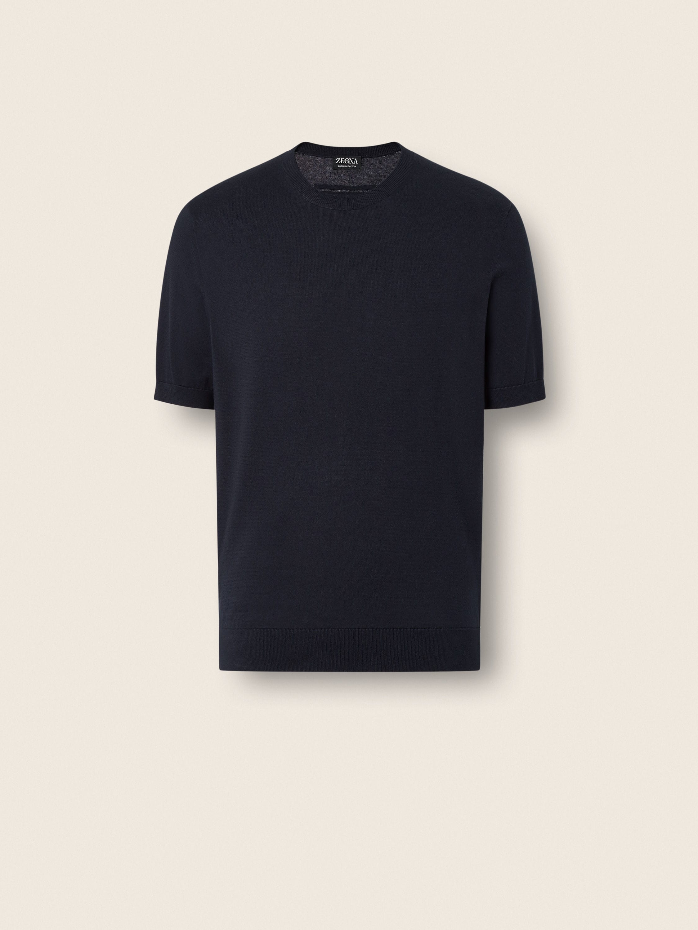 Zegna Navy Blue Premium Cotton T-Shirt