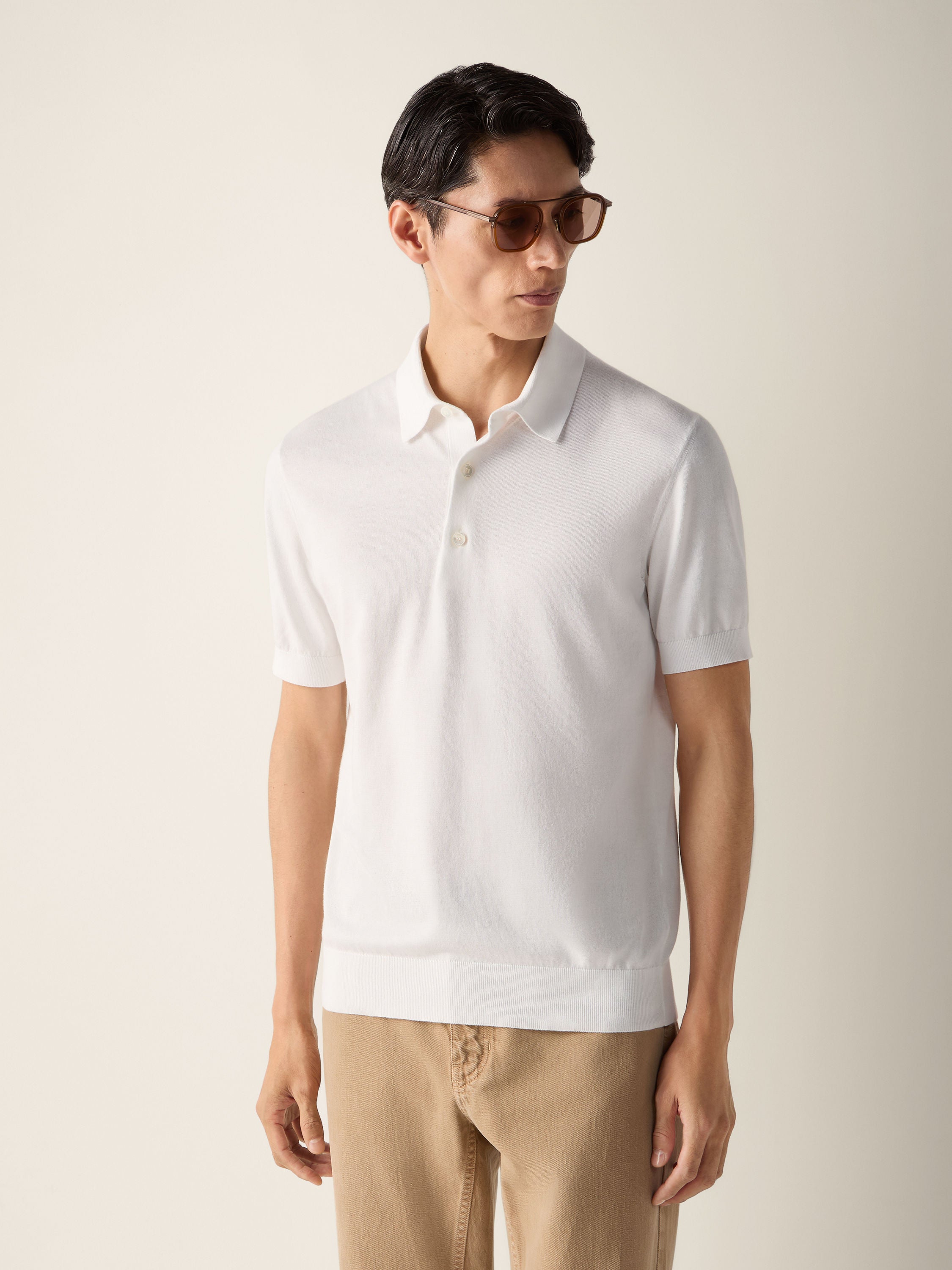 Zegna White Premium Cotton Polo Shirt