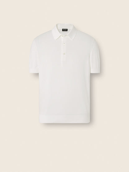Zegna White Premium Cotton Polo Shirt