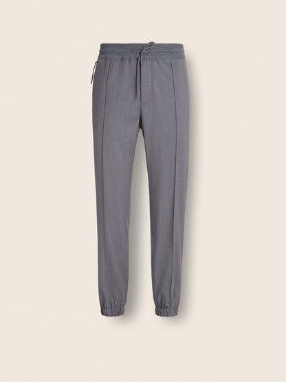 Zegna Grey Mlange High Performance Wool Joggers