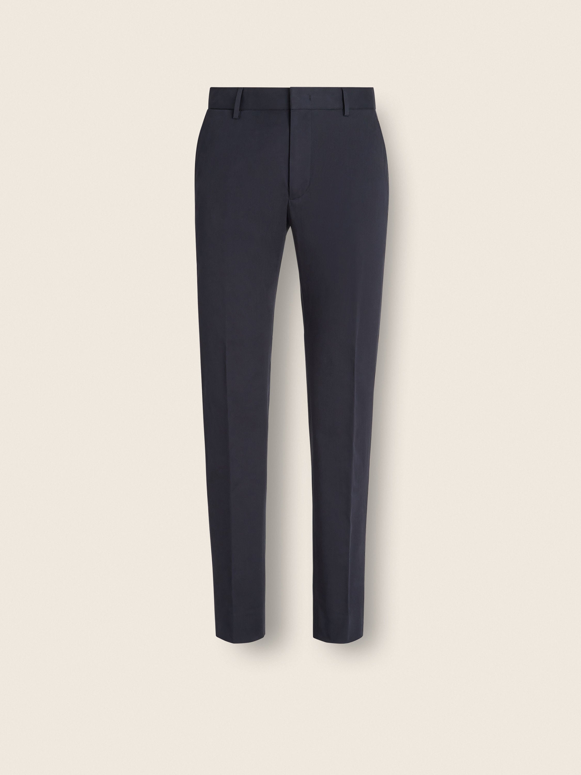 Zegna Navy Blue Stretch Cotton Pants