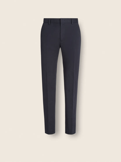Zegna Navy Blue Stretch Cotton Pants
