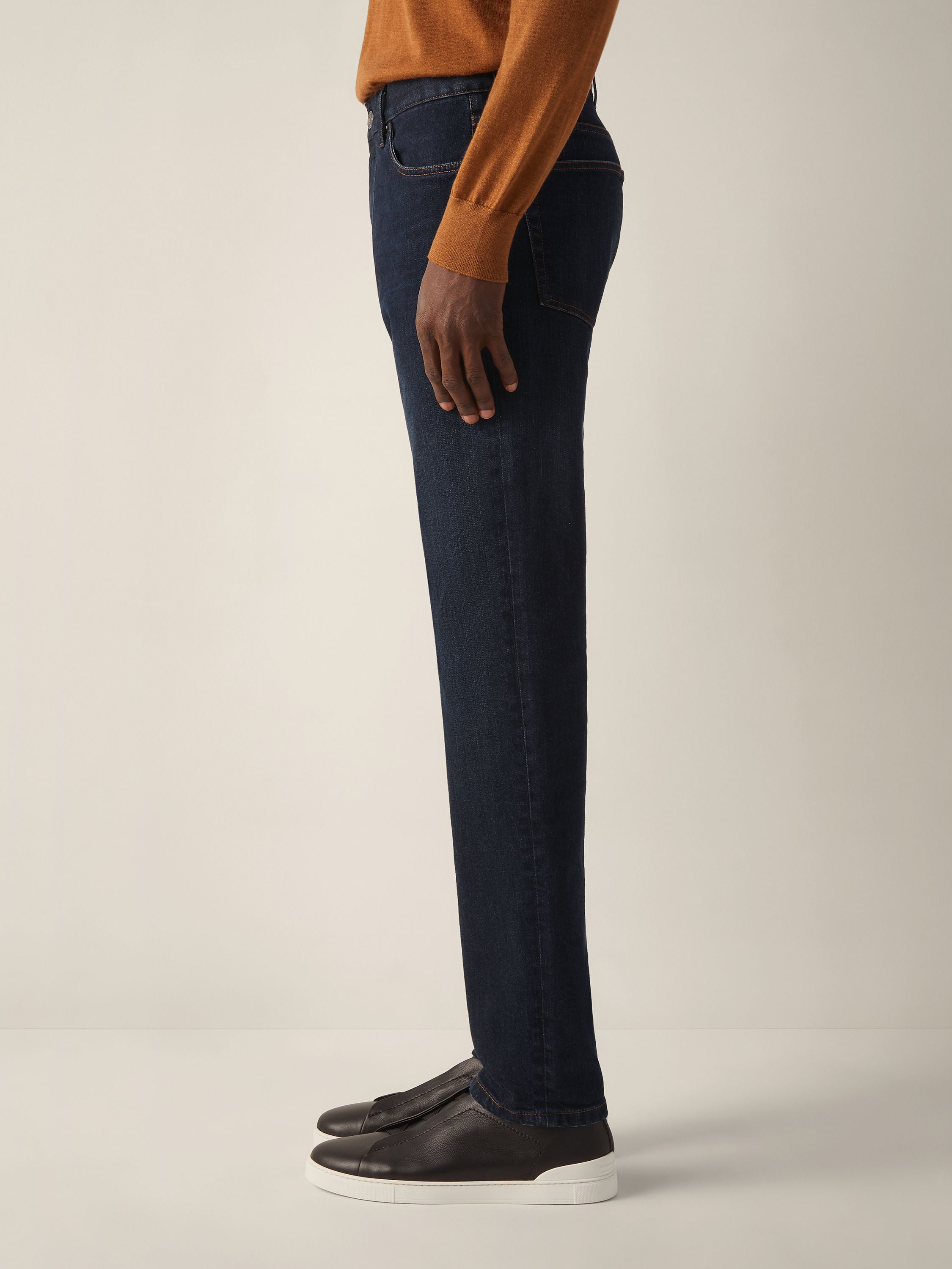 Zegna Dark Blue Rinse-Washed Stretch Cotton Roccia Jeans