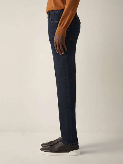 Zegna Dark Blue Rinse-Washed Stretch Cotton Roccia Jeans