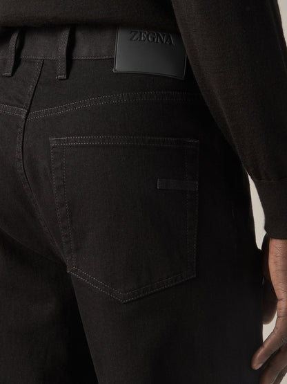 Zegna Black Rinse-Washed Stretch Cotton Roccia Jeans