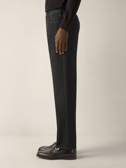 Zegna Dark Grey Stone-Washed Stretch Cotton Roccia Jeans