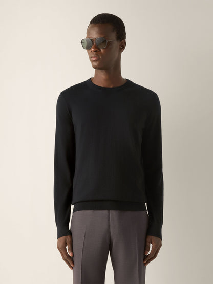 Zegna Black Cashseta Crewneck
