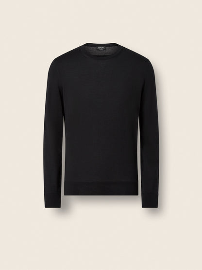Zegna Black Cashseta Crewneck