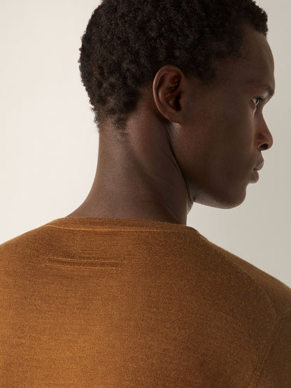 Zegna Dark Foliage Mlange Cashseta Crewneck