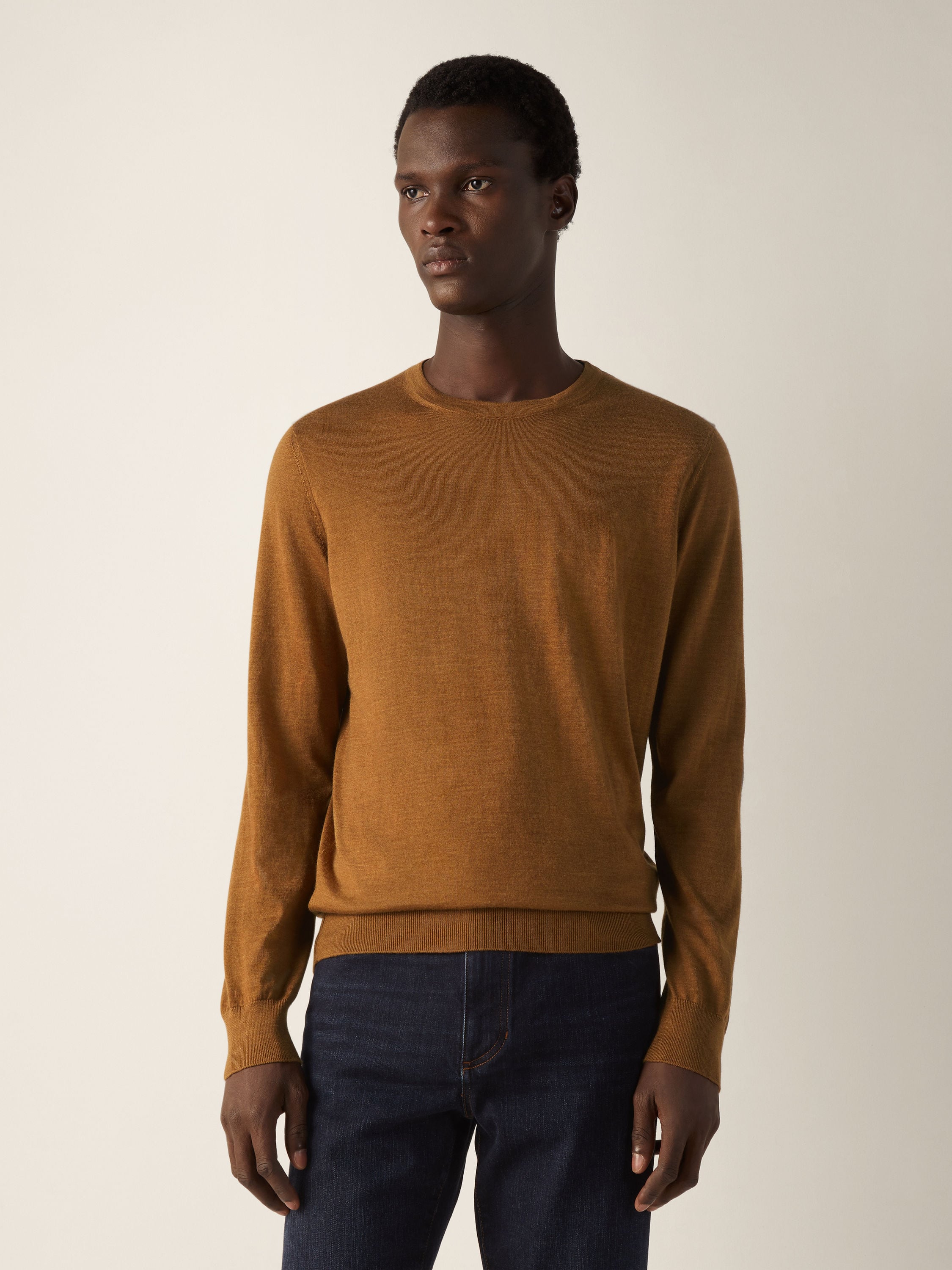 Zegna Dark Foliage Mlange Cashseta Crewneck