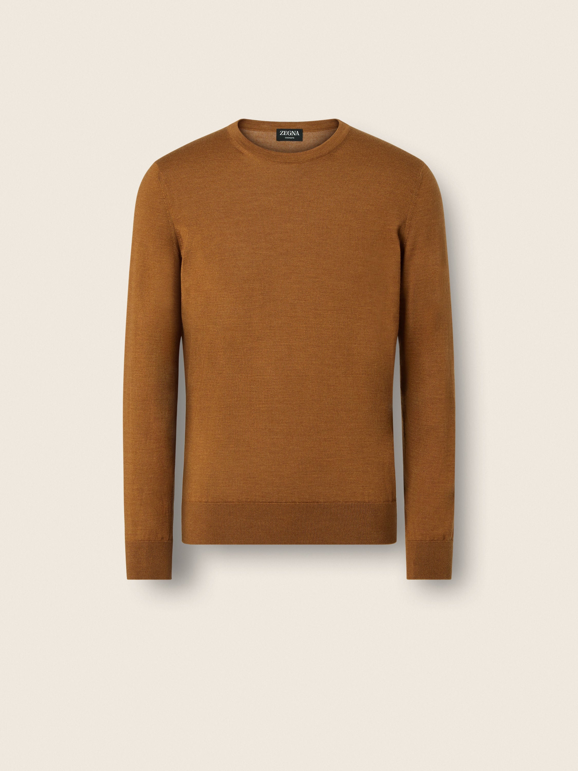 Zegna Dark Foliage Mlange Cashseta Crewneck