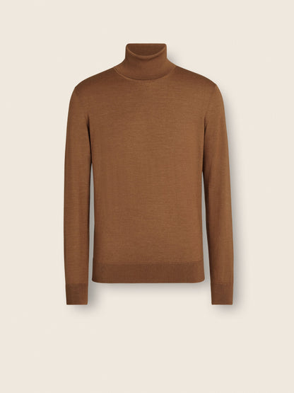 Zegna Dark Foliage Mlange Cashseta Turtleneck
