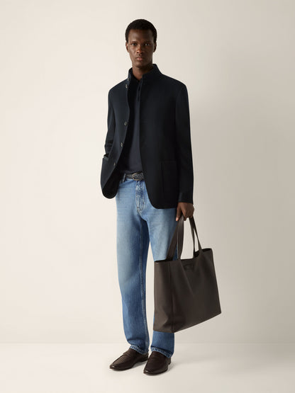 Zegna Navy Blue Cashseta Polo Shirt