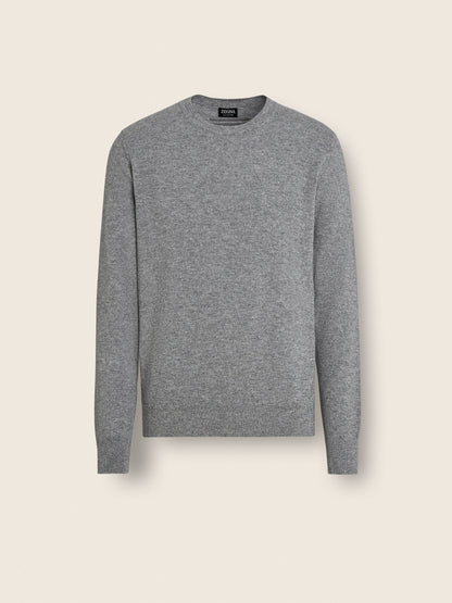 Zegna Grey Mlange Oasi Cashmere Crewneck