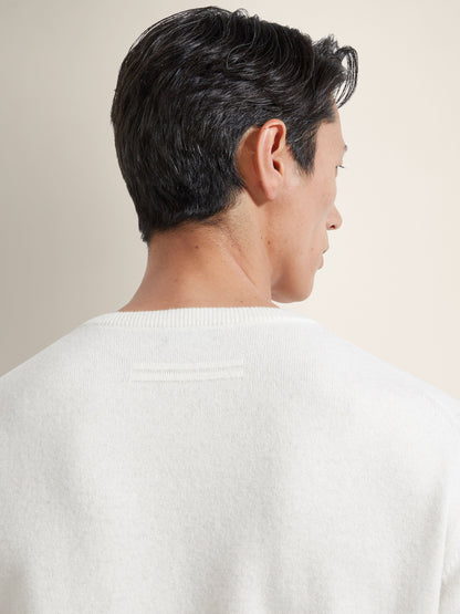 Zegna White Mlange Oasi Cashmere Crewneck