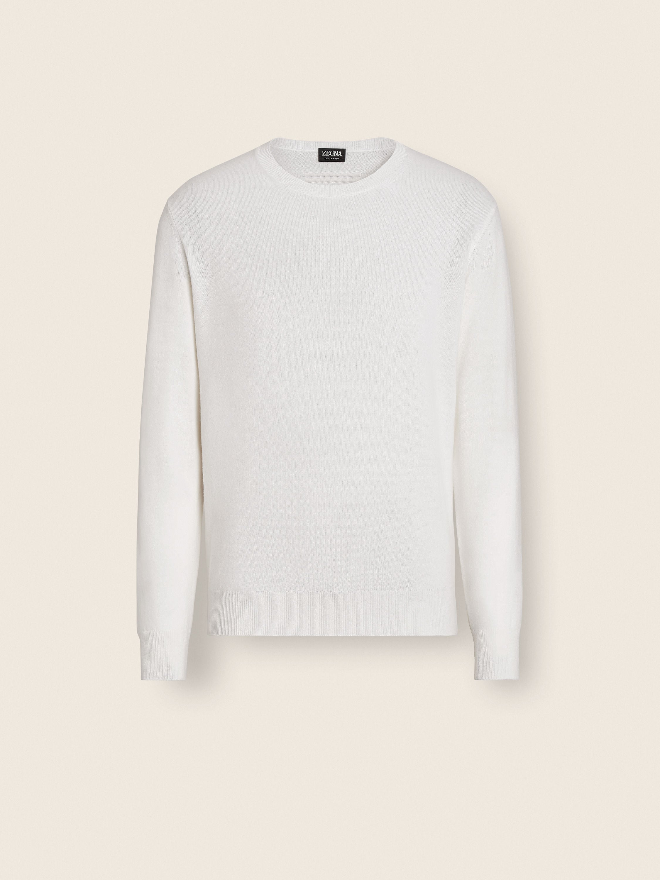 Zegna White Mlange Oasi Cashmere Crewneck