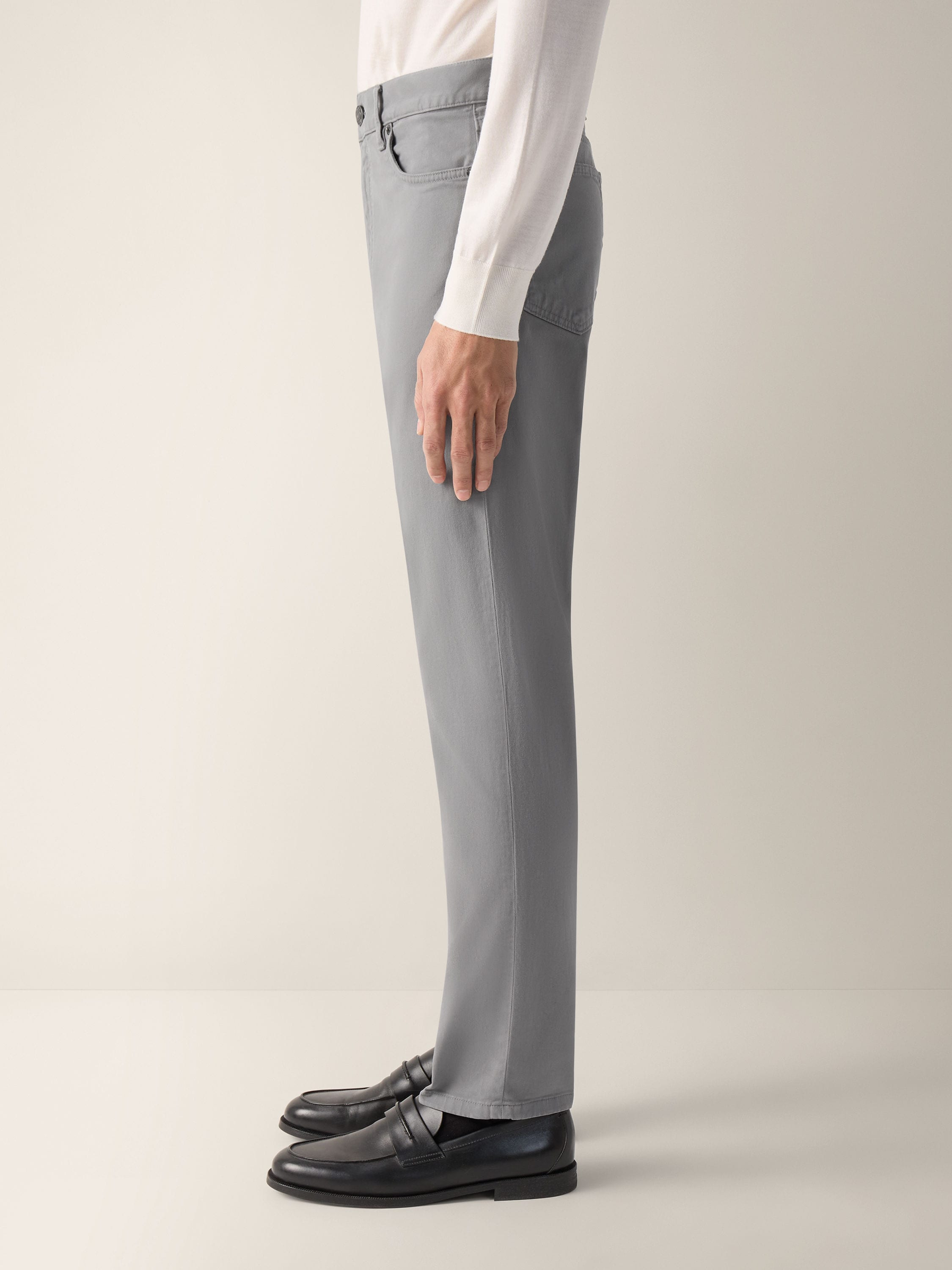Zegna Light Grey Stretch Cotton Roccia Pants